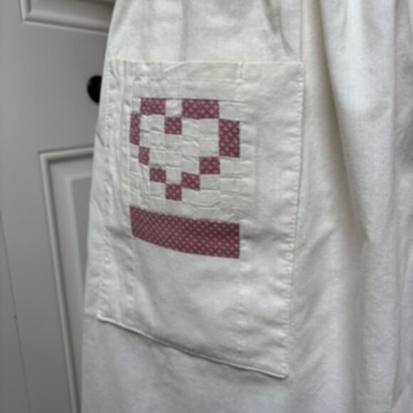 Handmade Vintage Embroidered Cotton Apron: Cottagecore Farmhouse Kitchen - Picture 5 of 10